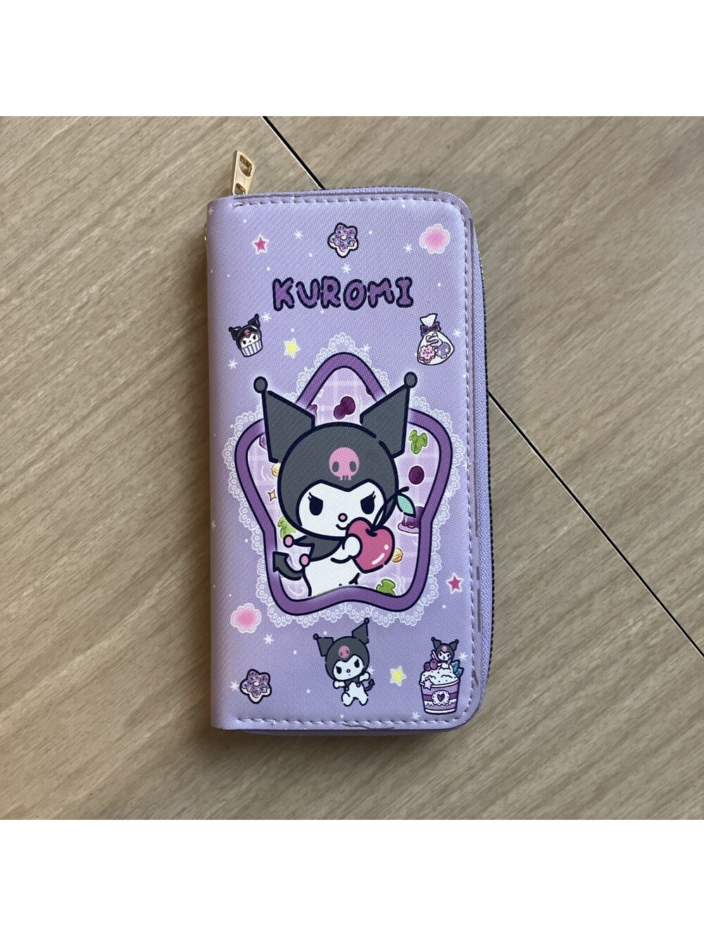 Kawaii Sanrio Hello Kitty Kuromi Cherry Long Wallet Lilac Pastel Goth Cute Zip